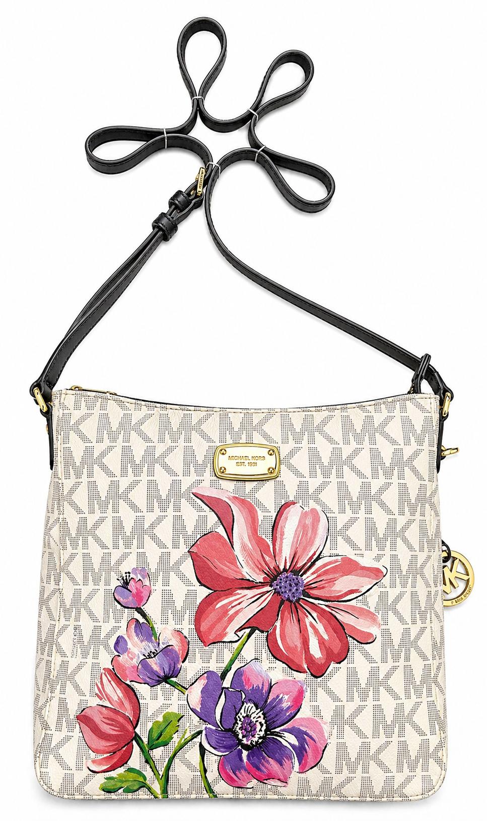 MICHAEL Michael Kors Handbag with Hand-Painted Floral Art