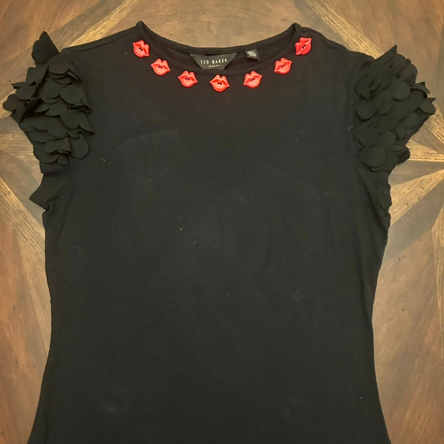 Ted Baker Black Shirt with Lips