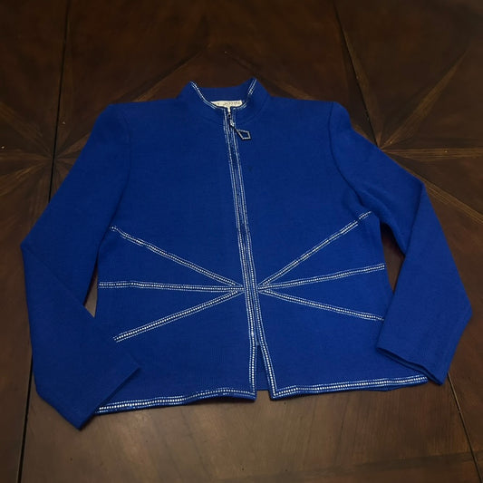 St. John Evening Royal Zip Jacket with Rhinestones