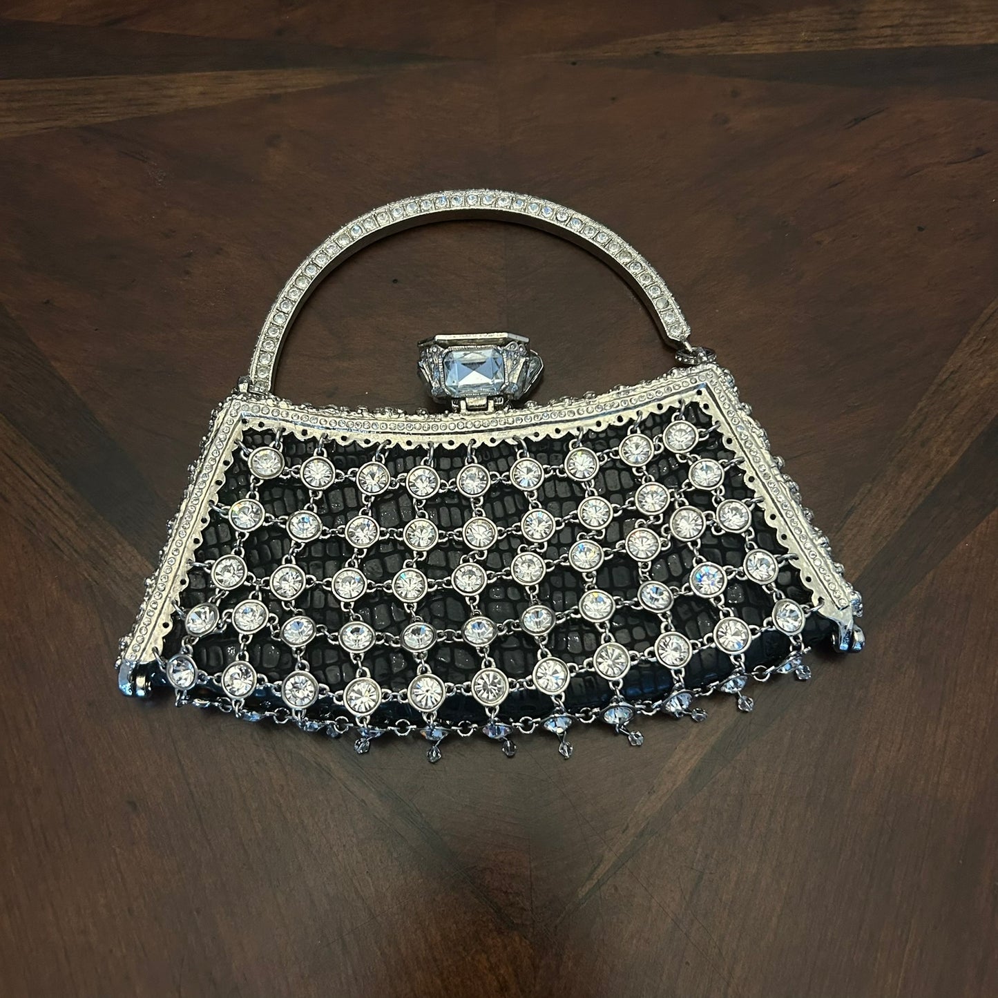 Besso Rhinestone Chainlink Evening Bag