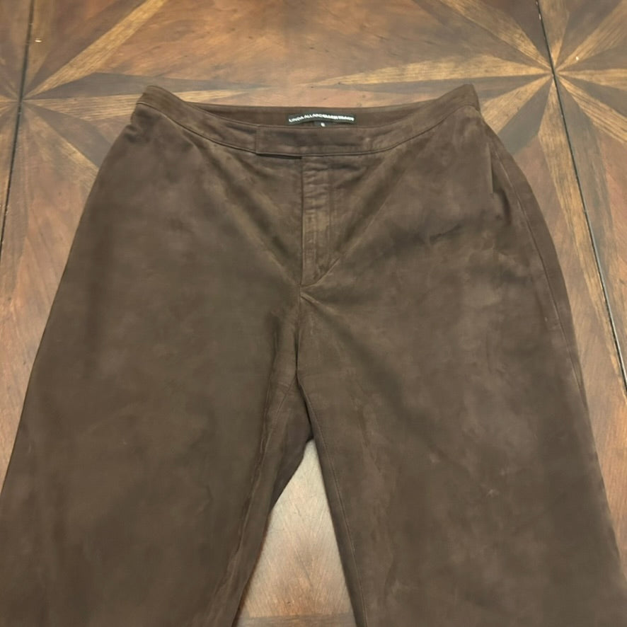 Linda Allard Ellen Tracy Brown Suede Pants