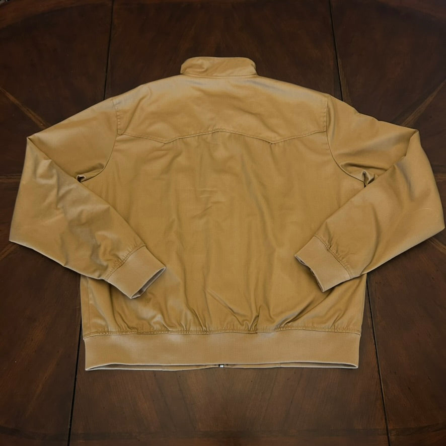 "Bob Walt" Khaki Zip Front Jacket with Vintage Patches