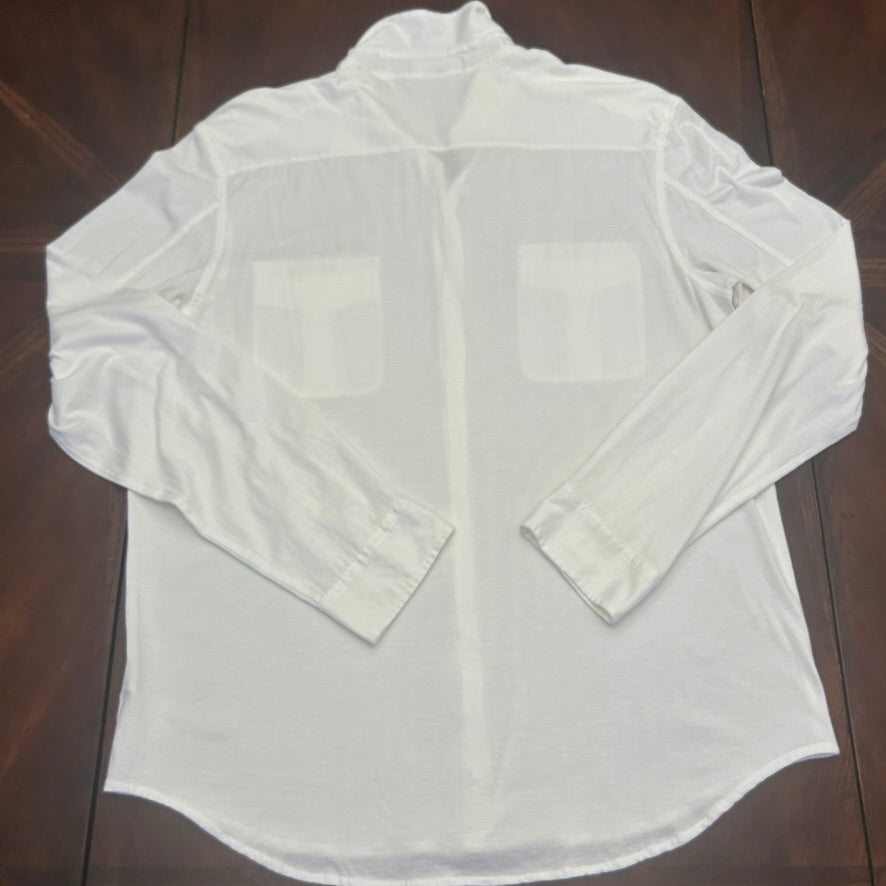 Polo by Ralph Lauren White Button-Up Shirt with "Je Vous Aime" Embroidery