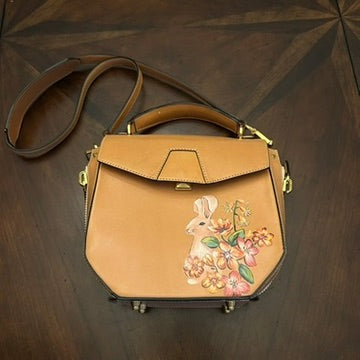 Alexander Wang Tan Leather Bag with Hand-Painted Rabbit