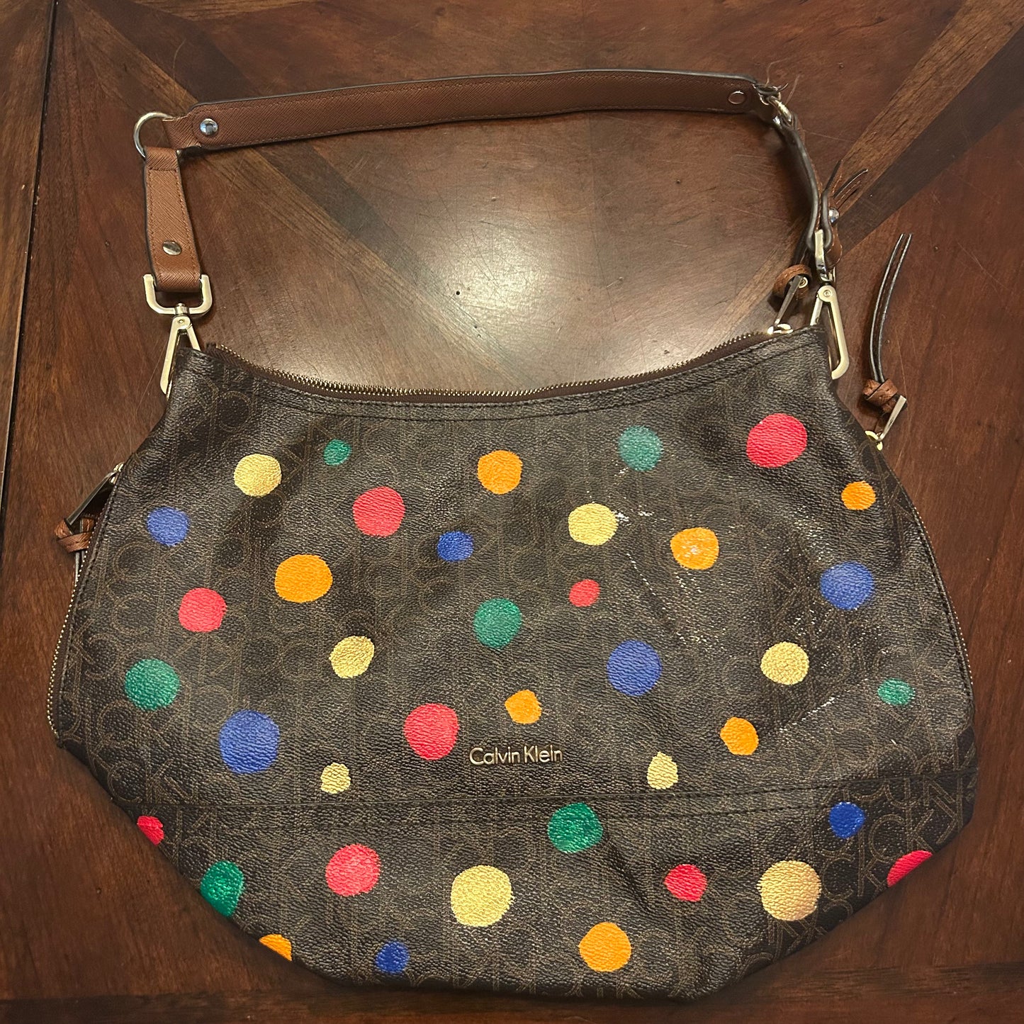 Calvin Klein Handbag with Hand-painted Dots