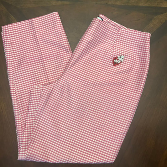 Ann Taylor Pink & White Capris with Patch
