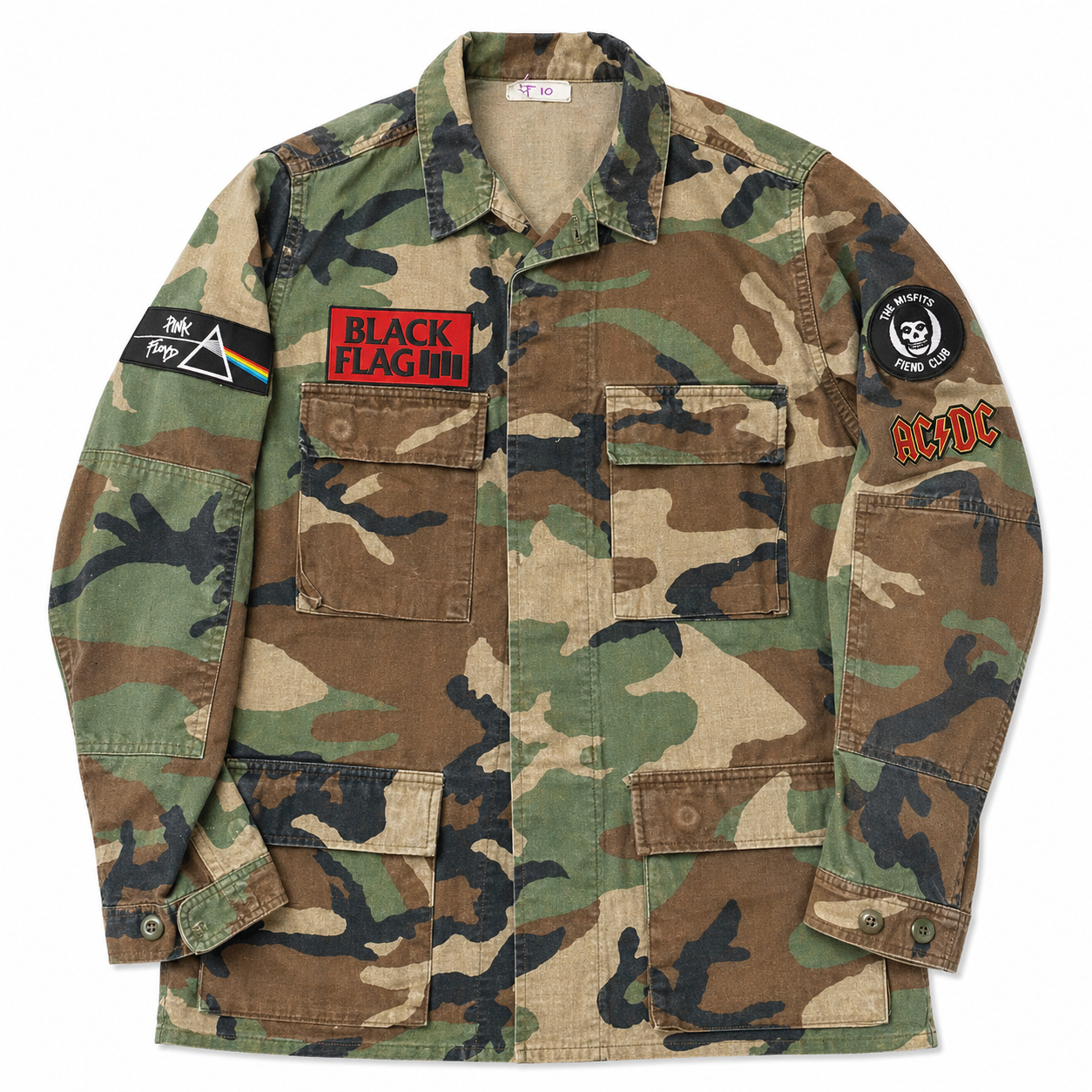Camo Military Jacket with Vintage Band Patches – Salvage Renaissance