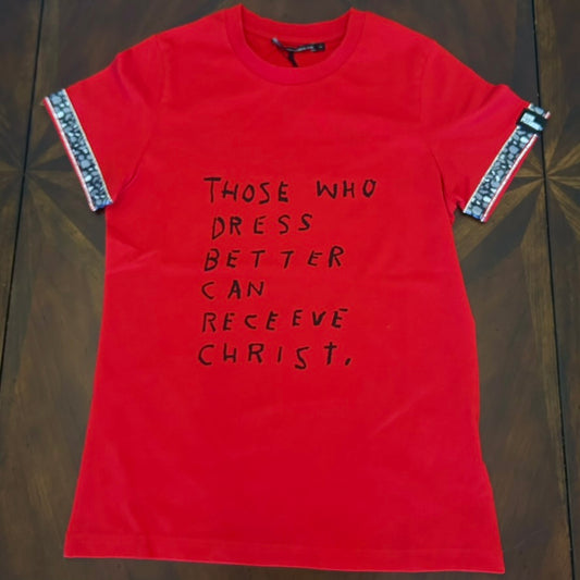Jean-Michel Basquiat Tee with Sleeve Trim AMEN