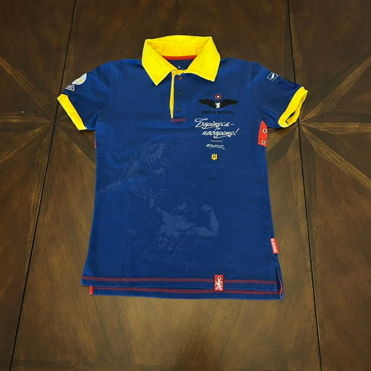 Ukraine Halyichinya Aviation Short-Sleeve Polo with "Keep Fighting"