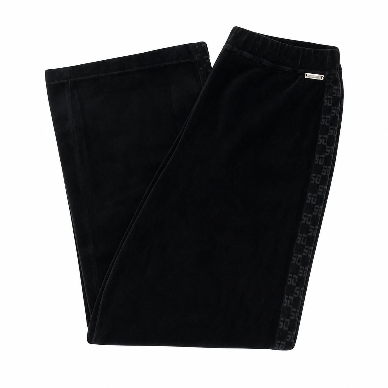St. John Sport Black Velvet Elastic Drawstring Pants