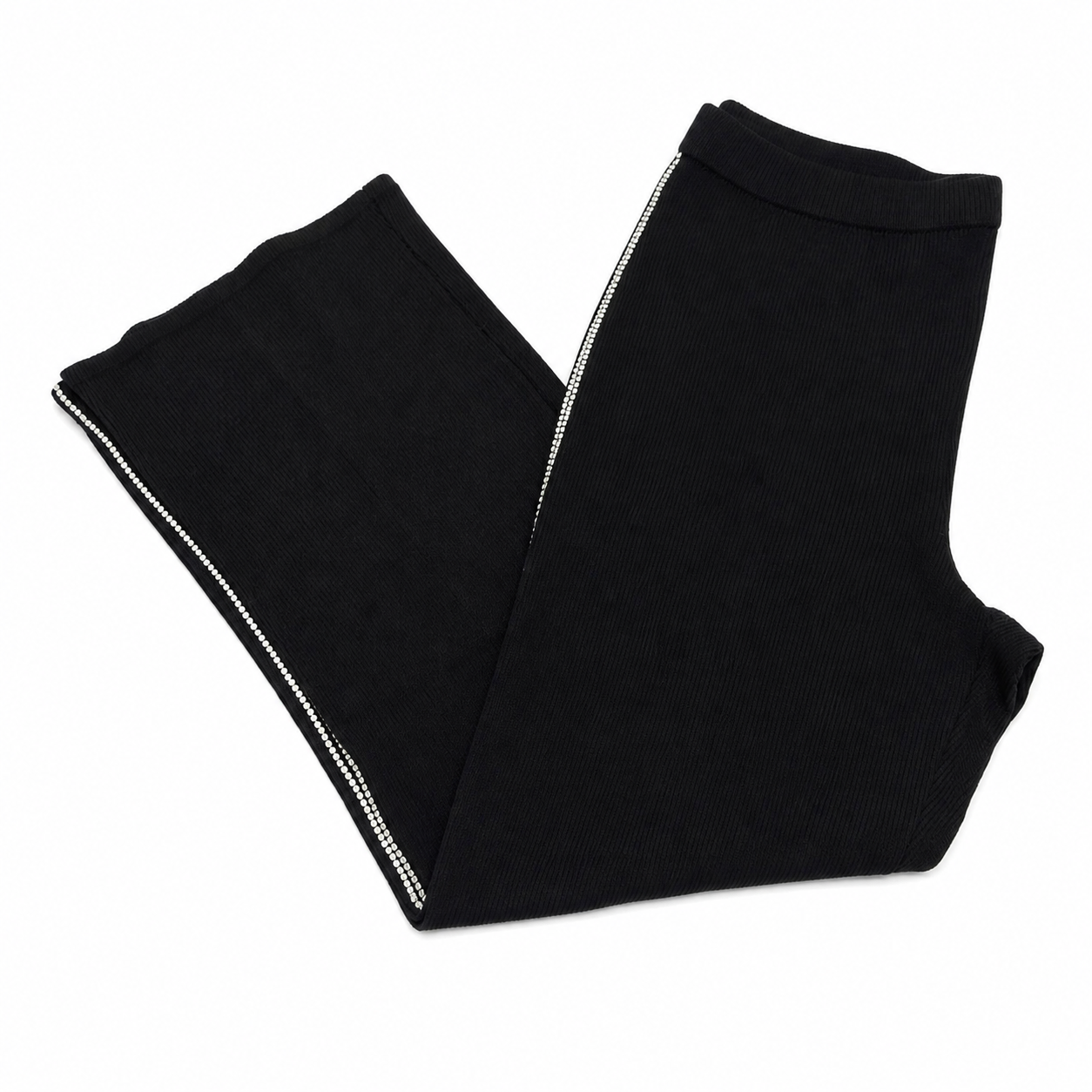 St. John Basics Knit Pant with Faux Pearl Side Trim