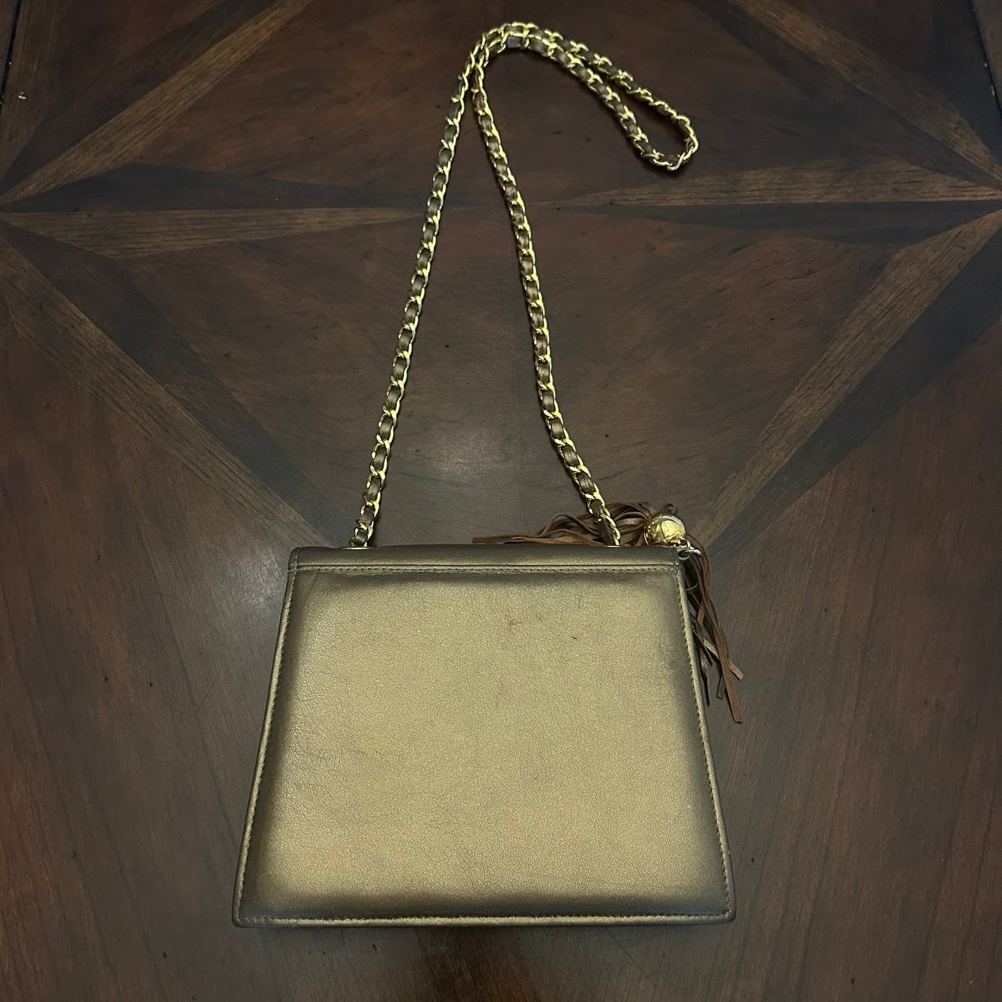 Not Chanel Metallic Bronze Shoulder Bag