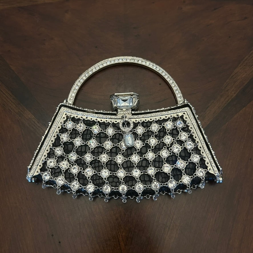 Besso Rhinestone Chainlink Evening Bag