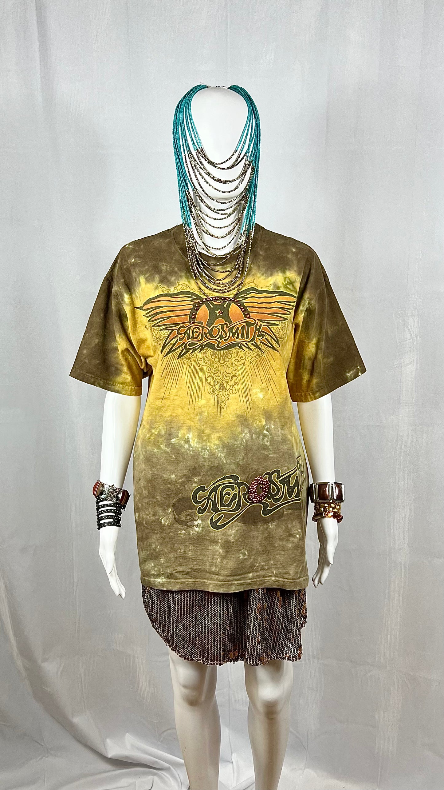 Aerosmith Tie-Dye Hand-Beaded Graphic Tee