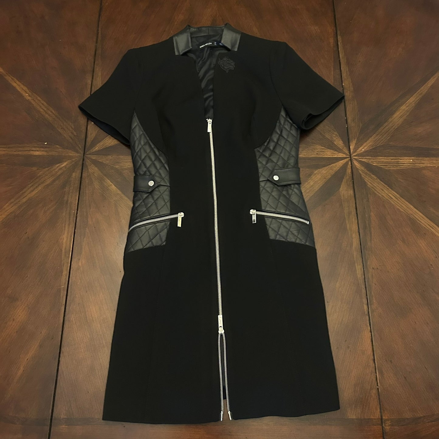 Karen Millen Black Dress with Rose Appliqués