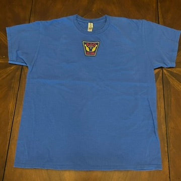 Blue Tee  with Vintage Bowling Patch