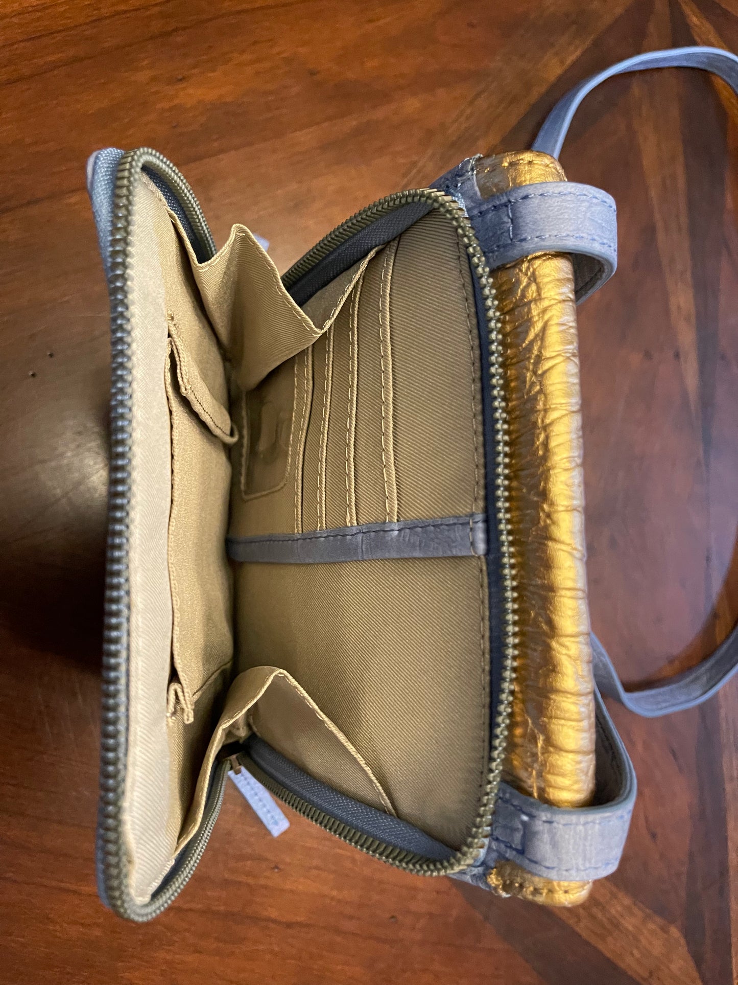American Leather Co. Two-Tone Minibag with Handpainted Flap