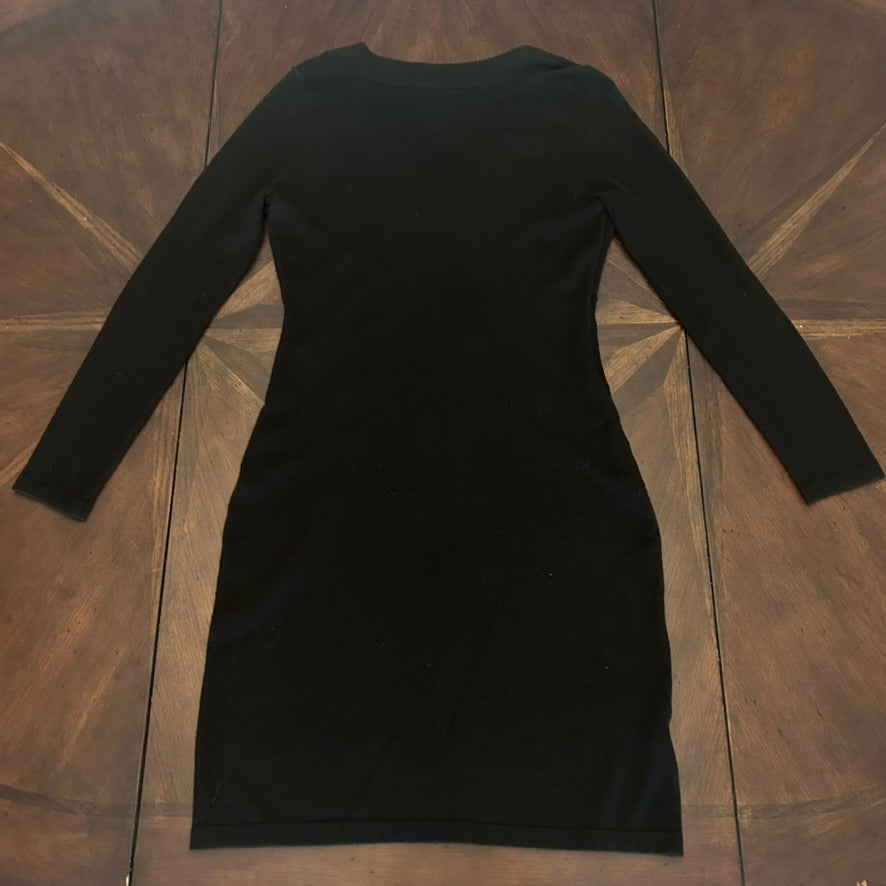 Calvin Klein Sweater Knit Dress with Bedazzled Collar
