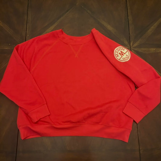 Old Navy Red Crew Sweatshirt with Vintage Patch