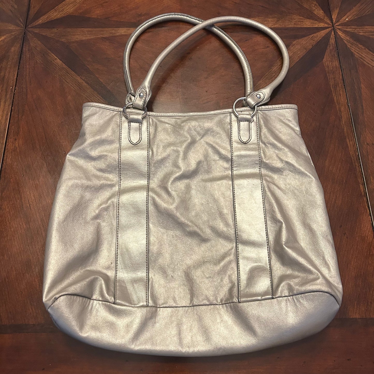 Apt 9 Metallic Handbag with Handpainted Bulldog Artwork