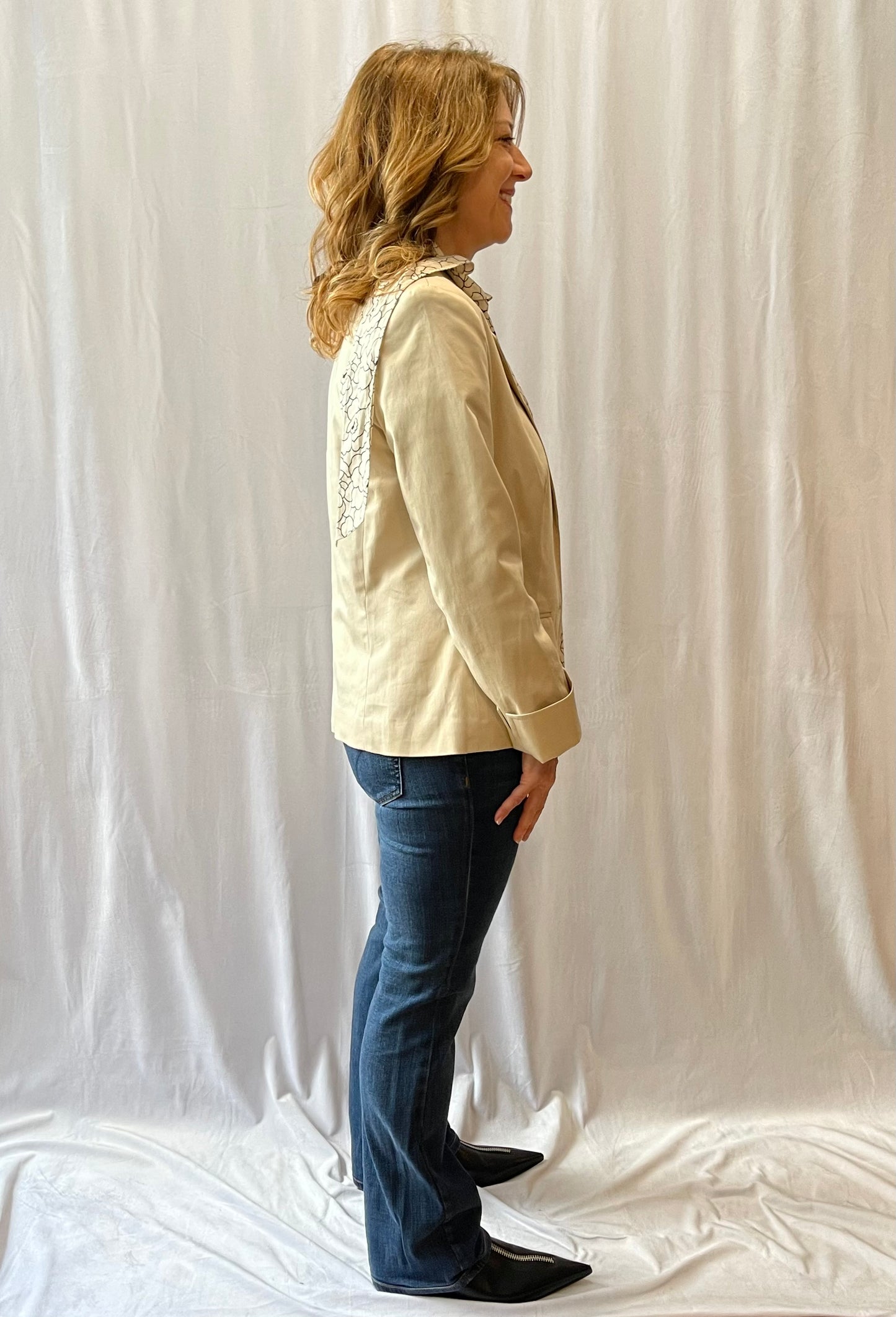 Croft & Barrow Petite Stretch Twill Khaki Single-Breasted Blazer
