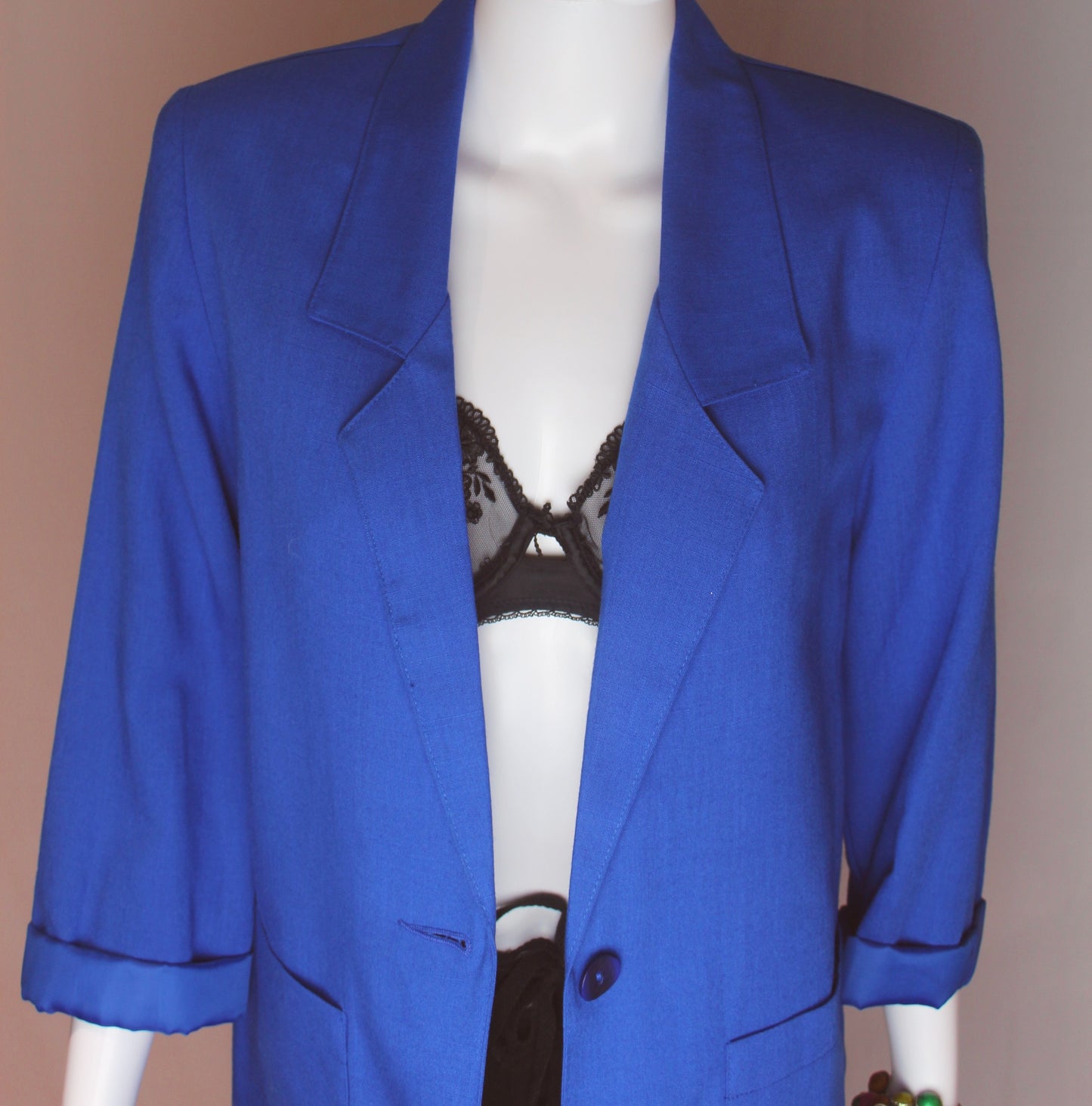 Sag Harbor Petite Royal Single-Breasted Notch Blazer with Sparkle Trim