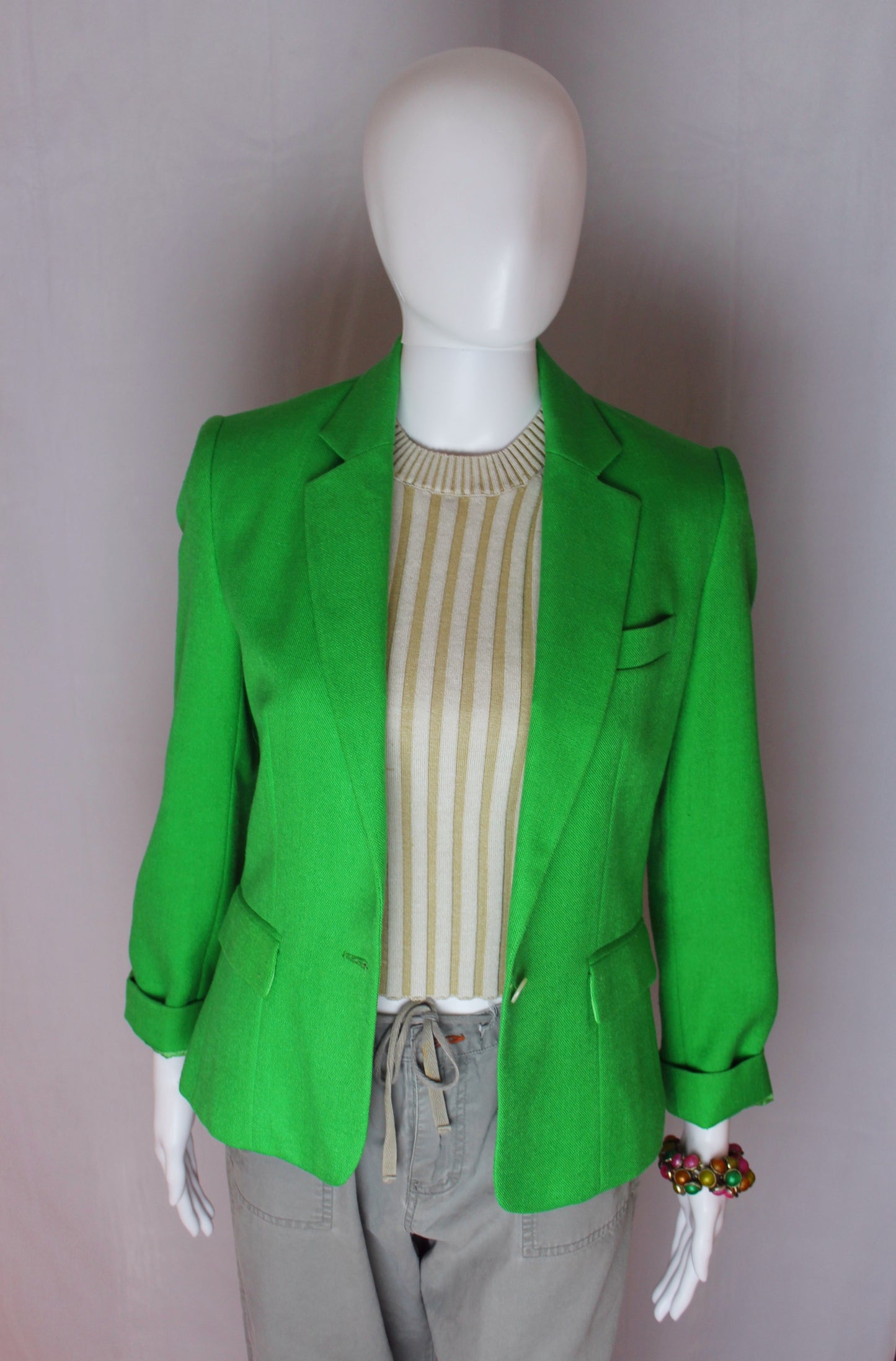 JH Collectibles Petite Kelly Green Single-Breasted Notch Blazer