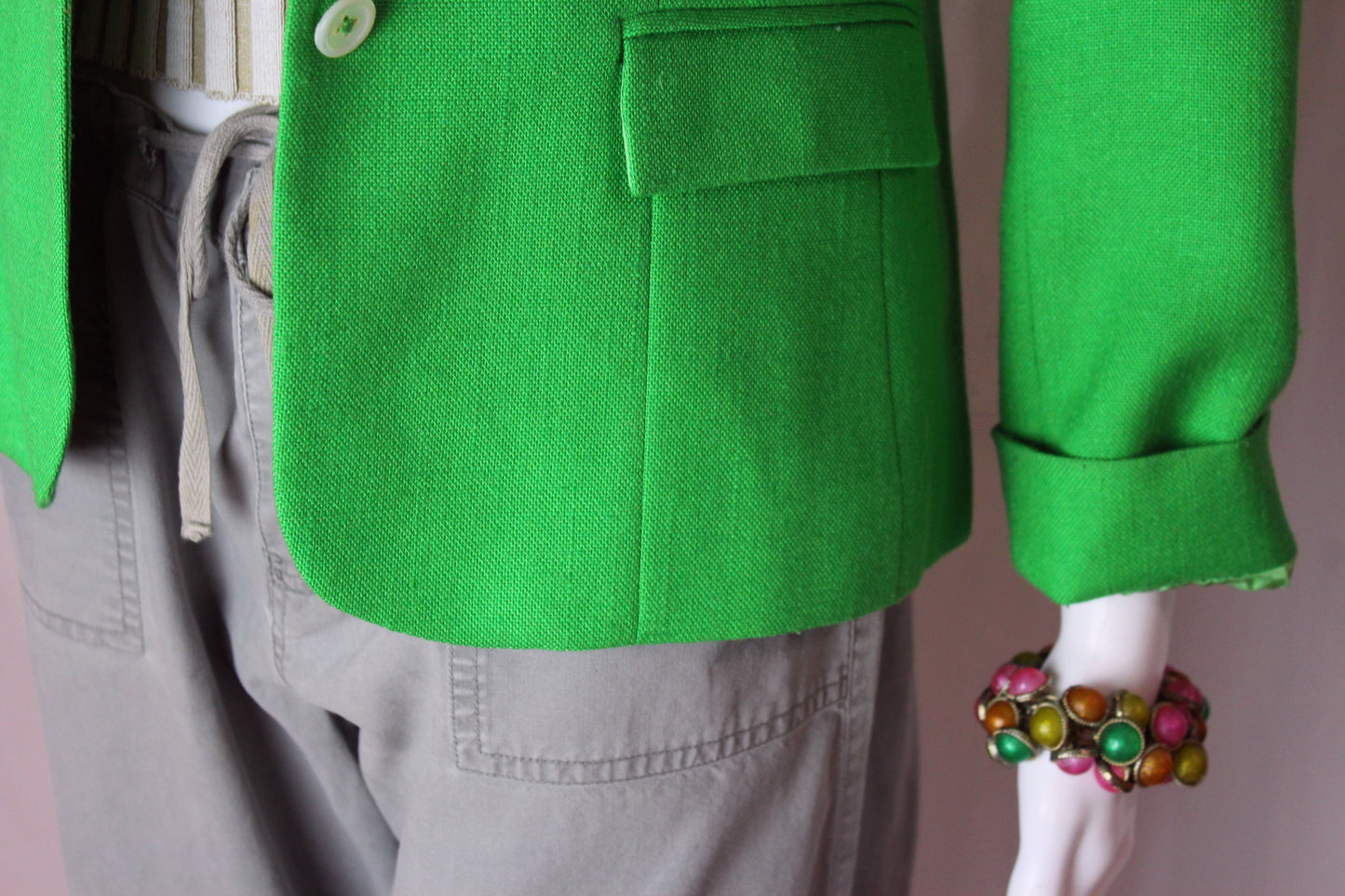 JH Collectibles Petite Kelly Green Single-Breasted Notch Blazer
