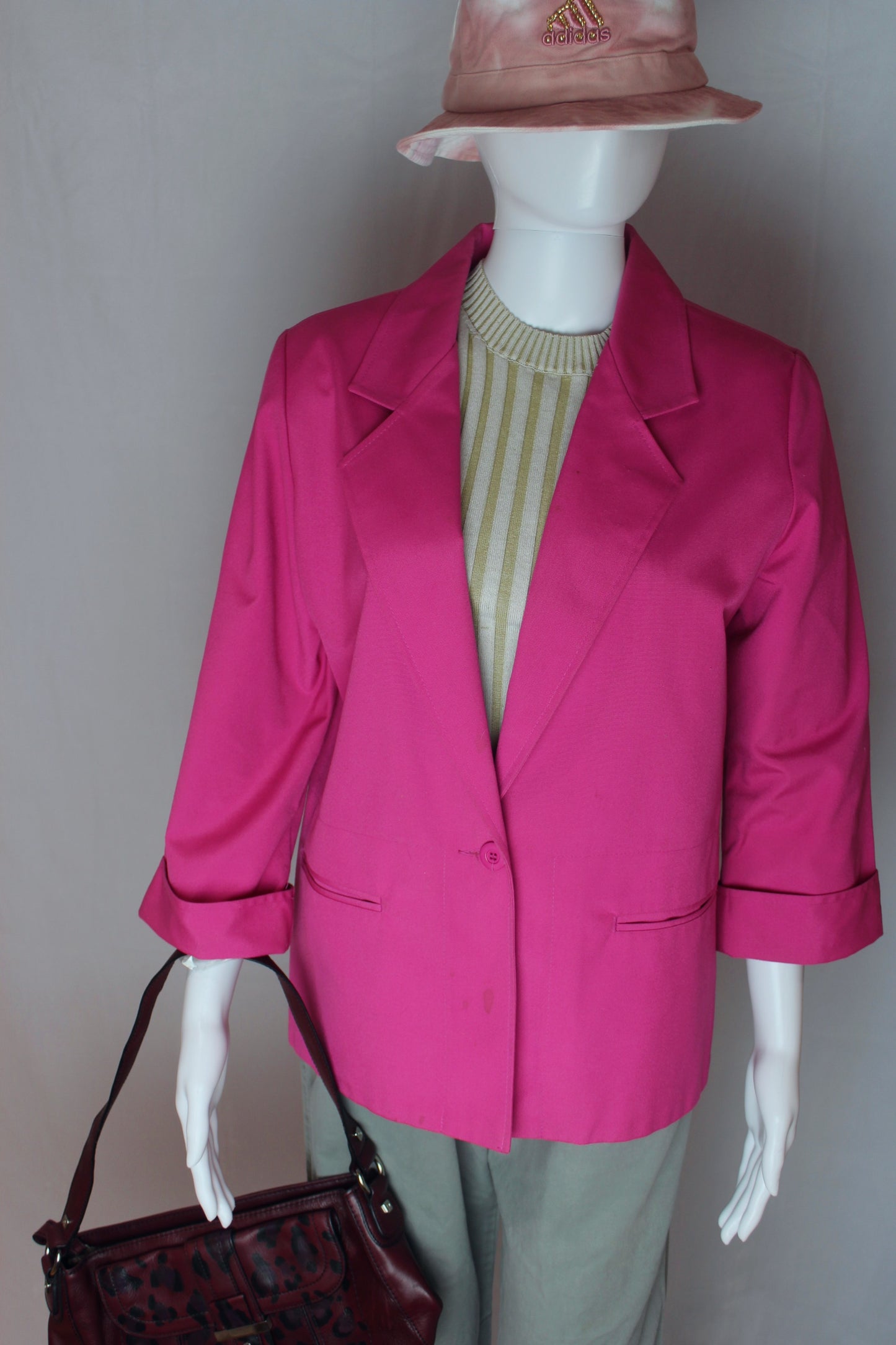 Koret Petite Hot Pink Blazer with Pearl Trims