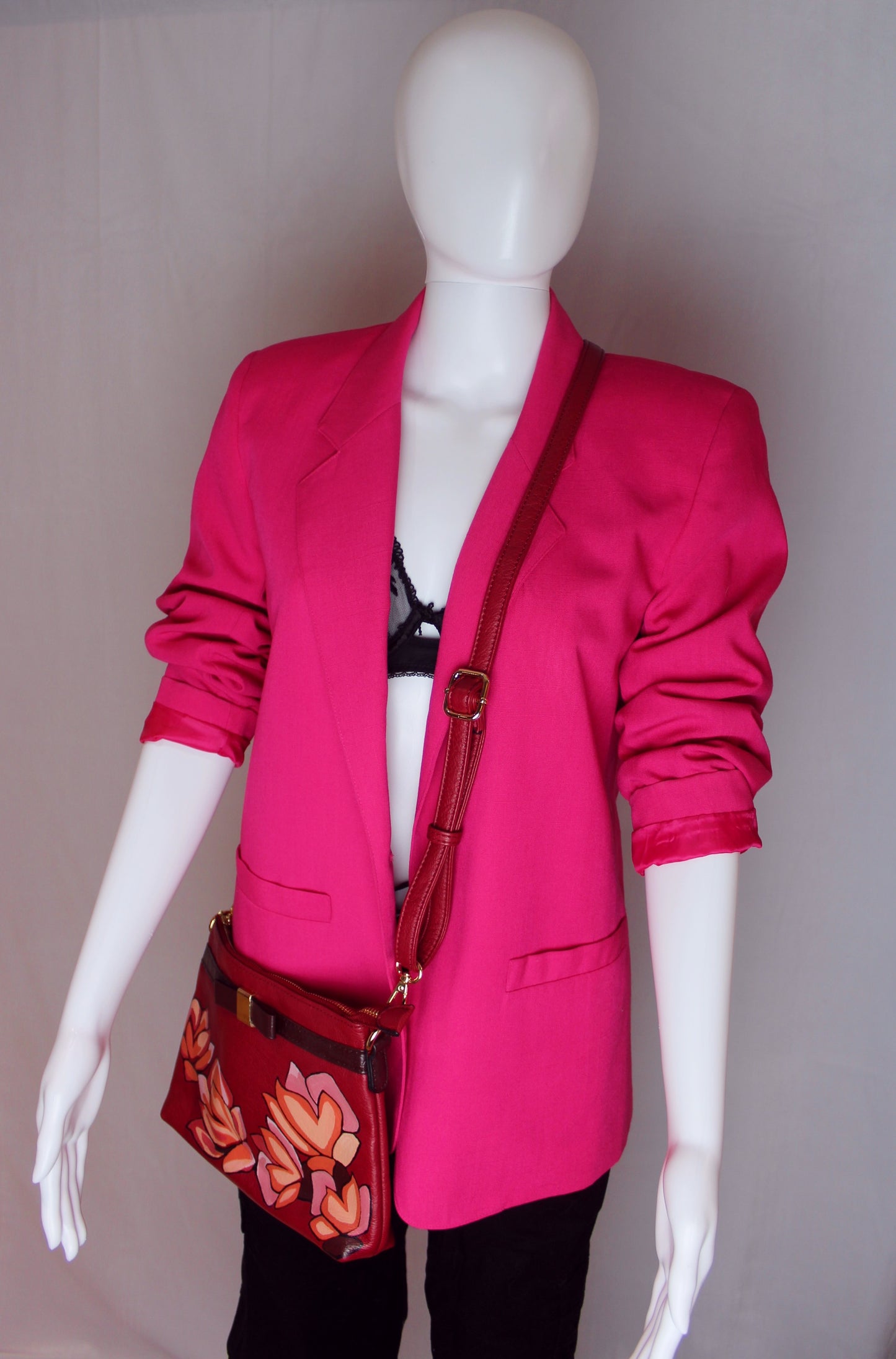 Haberdashery Petite Hot Pink Blazer with Snake Appliqué & Trims