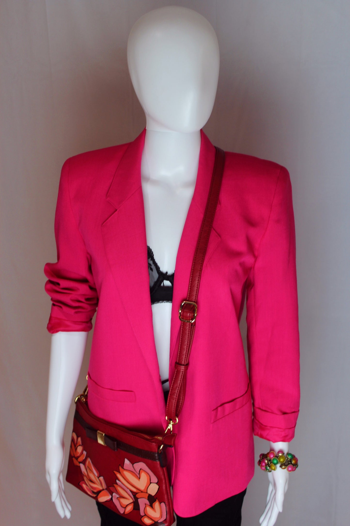 Haberdashery Petite Hot Pink Blazer with Snake Appliqué & Trims