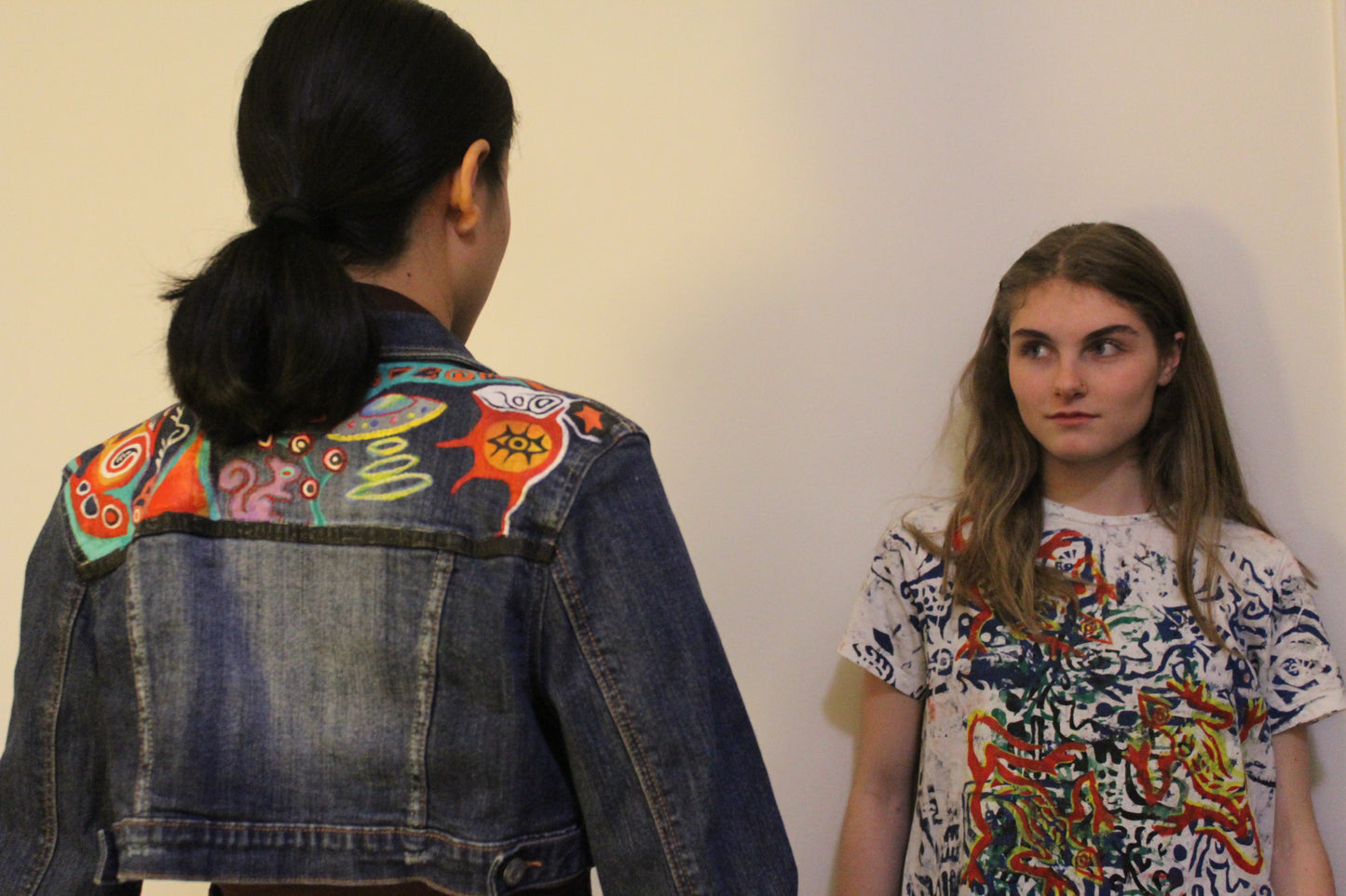 No Boundaries Hand-Painted & Embroidered Denim Crop Jacket