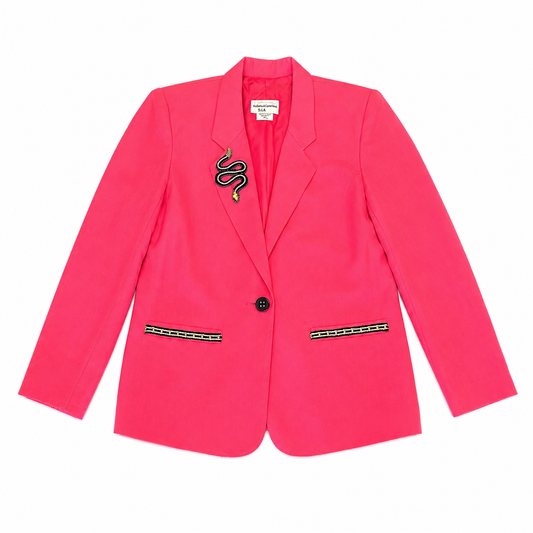 Haberdashery Petite Hot Pink Blazer with Snake Appliqué & Trims