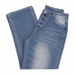 Distressed Button-front  High-waisted Regular Leg  Blue Jeans