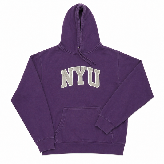 NYU Hand-Beaded Fleece Pullover Sweatshirt