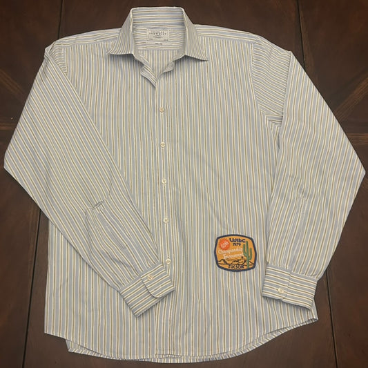 Charles Tyrwhitt Vertical Striped Button-Up Shirt with Patch