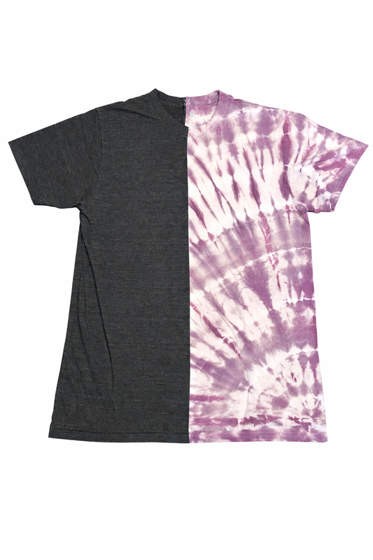 Tie-dye/Gyro Beach Purple & Gray Fused Graphic Tee