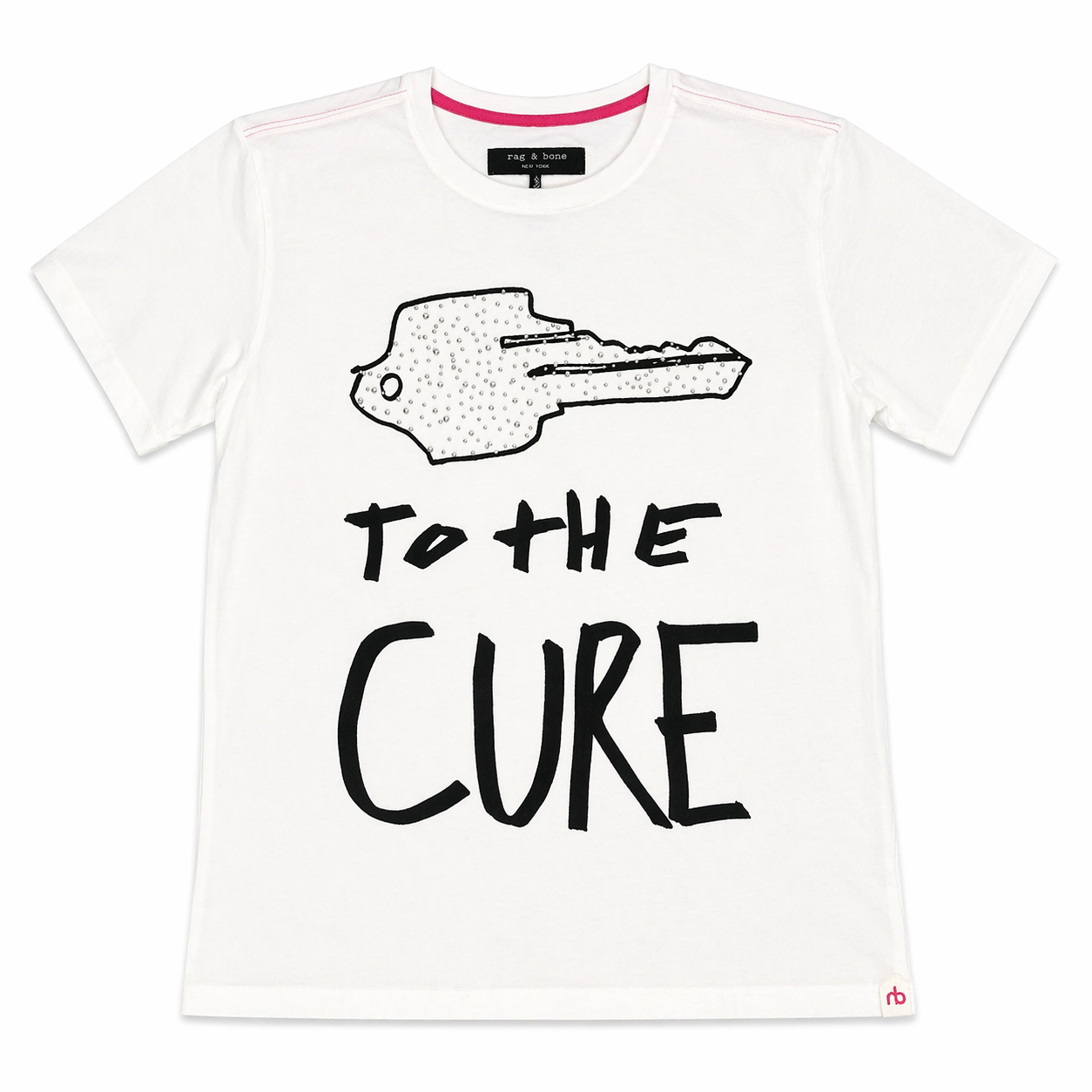 Rag & Bone Key to the Cure Upcycled Shirt with Rhinestone Studes