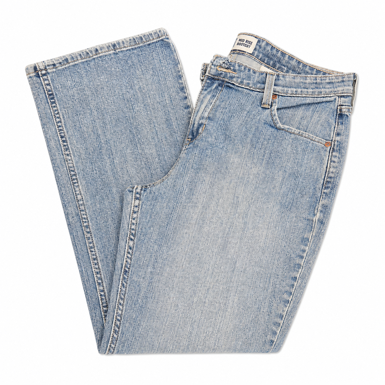 Levi's 5 pkt High Mid-rise Skinny Bootcut Jeans with Swirl on Pocket