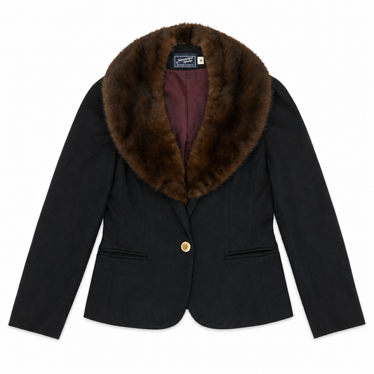 Haberdashery Collection Petite Jacket with Added Fur Collar