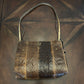Vintage Alain Fourdraine Paris Snakeskin Bag with Peacock Frame