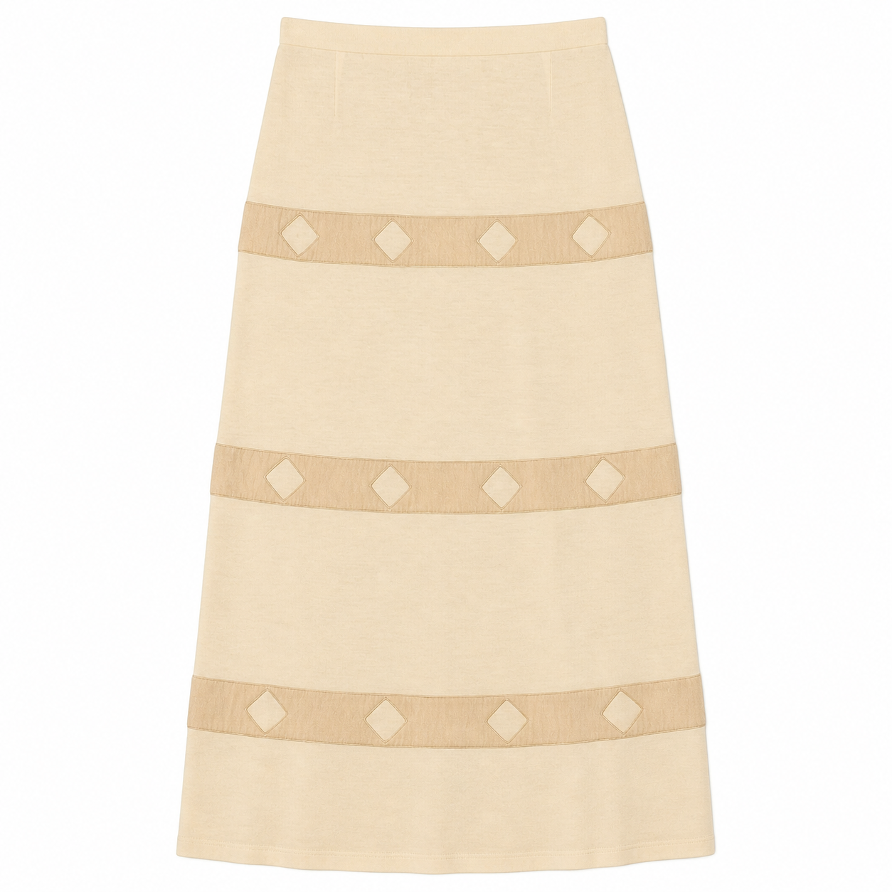 Vanilla Maxi Skirt with Leather Trim