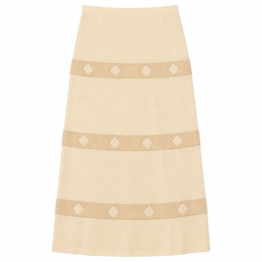 Vanilla Maxi Skirt with Leather Trim