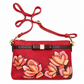 Hand-Painted Floral Shoulder Leather Bag with Bow
