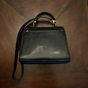 Goldpfeil Black Satchel Bag with Hand-painted "Je T'Aime"