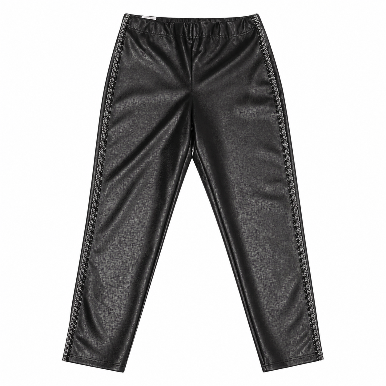 Zara Black Faux Snakeskin Pants with Beaded Side Panel
