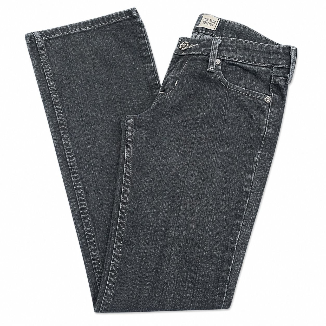 Levi Strauss Low-Rise Straight Leg Dark Blue Jean with Pocket Embroidery