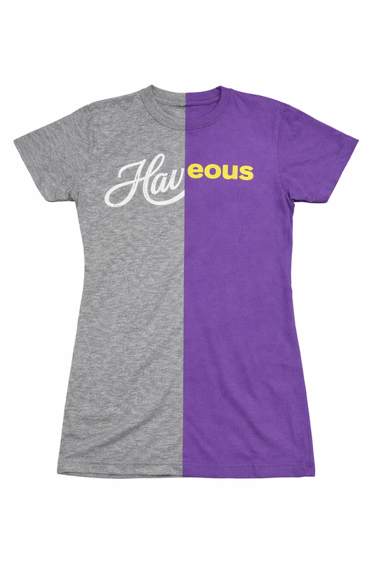 Hawaii/Righteous (Haveous) Purple & Grey Fused Graphic Tee