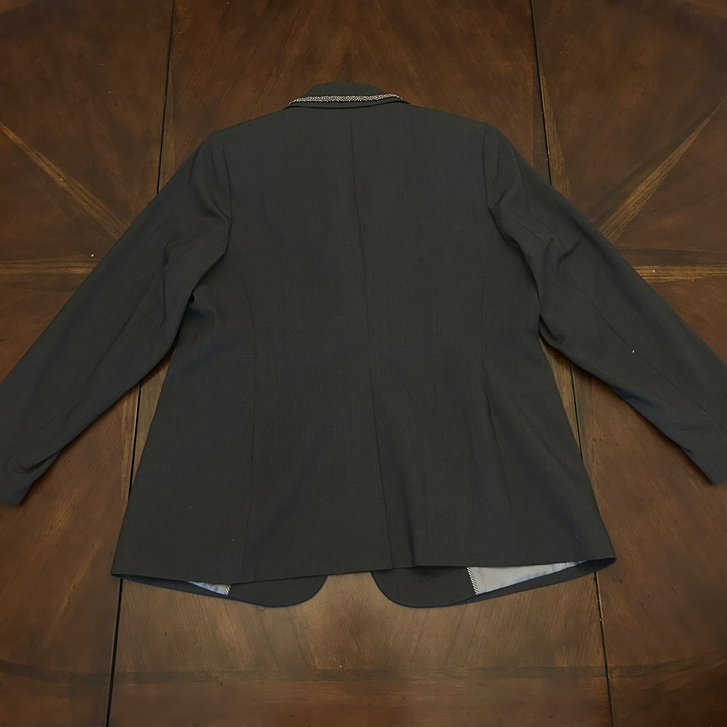 Calvin Klein Grey Blazer with Beaded Collar