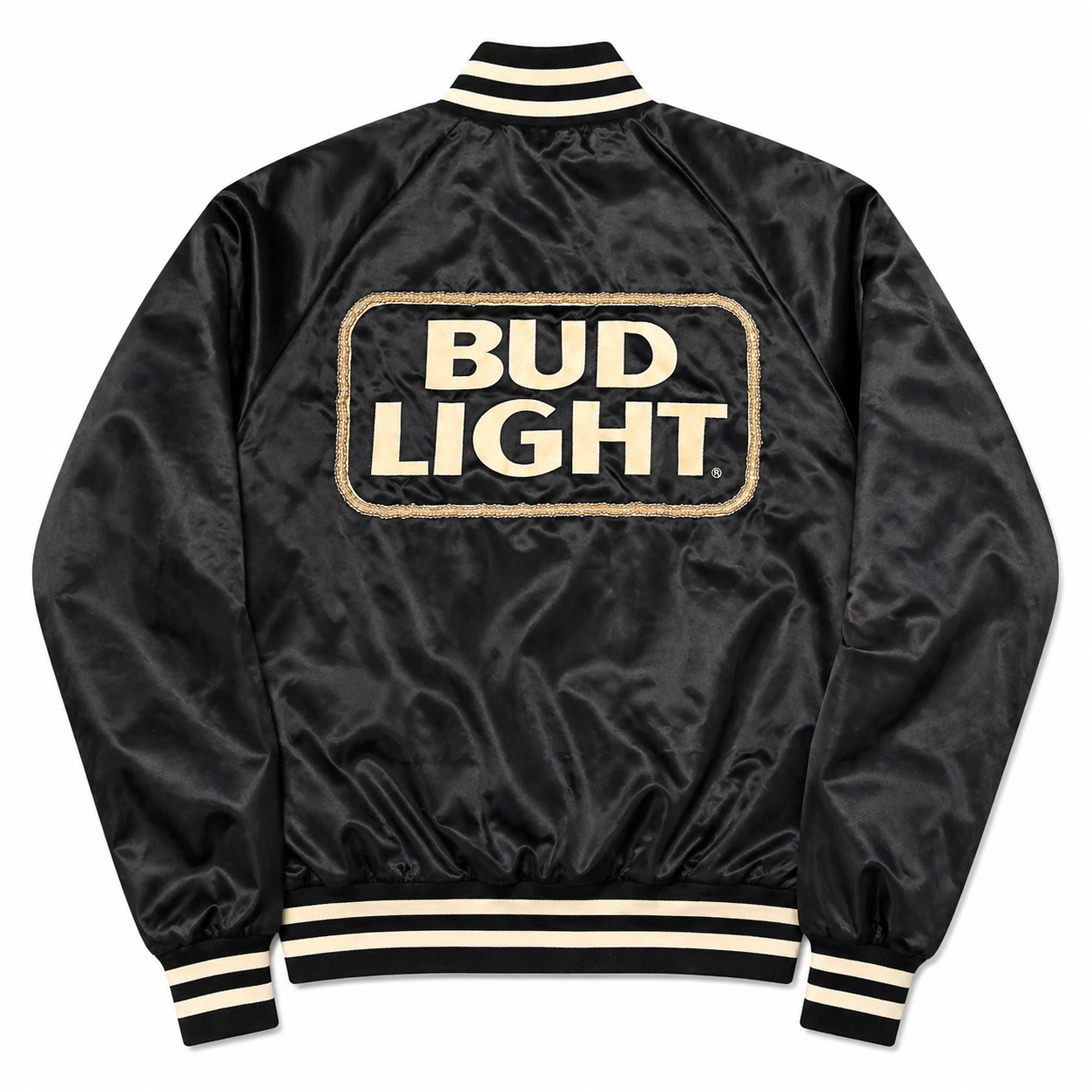 BUD LIGHT Satin Navy Jacket with Hand-Beaded Border